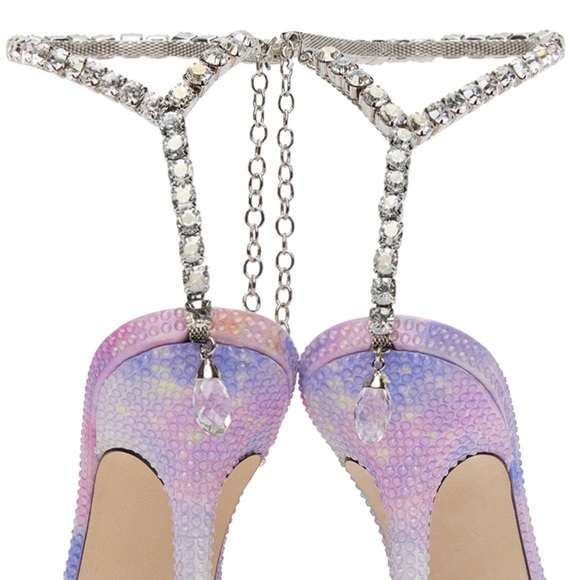 BNIB Jimmy Choo Saida Bay 100 Embellished Ankle Strap Pumps Size 41.5 - Picture 13 of 15